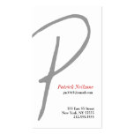 P Letter Alphabet Business Card Grey