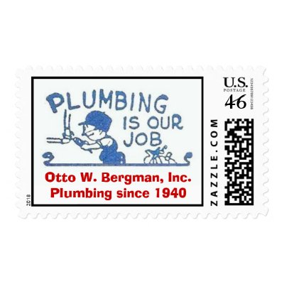 P Logo 4x Revised, Otto W. Bergman, Inc.Plumbin... Postage Stamp by ottobergman