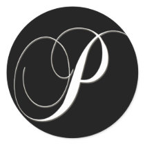 P monogram - elegant black and white stickers