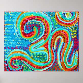P. OM MANTRA: Om 108 times and other mantras print