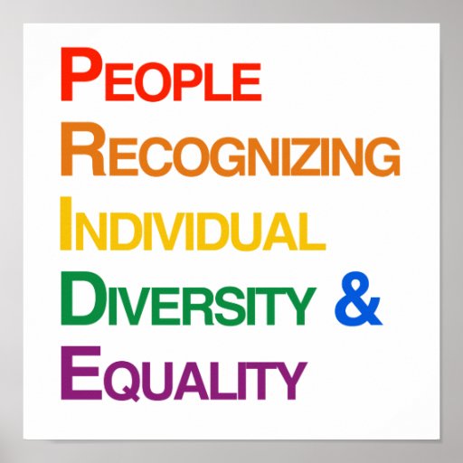 P R I D E People Recognizing Individual Diversity Poster Zazzle