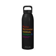 P-R-I-D-E: PEOPLE RECOGNIZING INDIVIDUAL DIVERSITY DRINKING BOTTLES