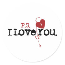P.S. I Love You Round Sticker