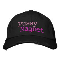 P*ssy Magnet Distressed Basebal Cap Embroidered Hat