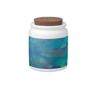 © P Wherrell Dolphin circle digital painting Candy Dishes