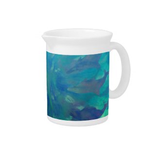 © P Wherrell Dolphin circle digital painting Beverage Pitchers