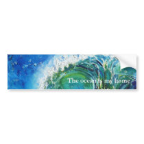 © P Wherrell Fine art oil painting wave ocean sea Bumper Stickers