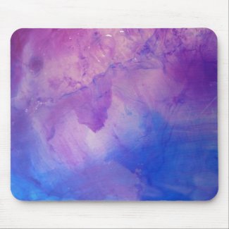 © P Wherrell Floral abstract in blue and purple Mouse Pad