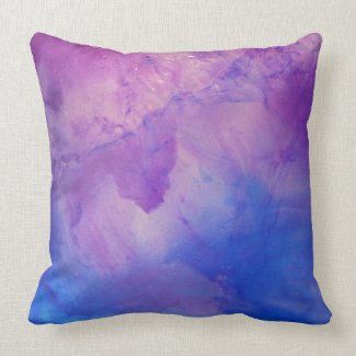 © P Wherrell Floral abstract in blue and purple Pillow