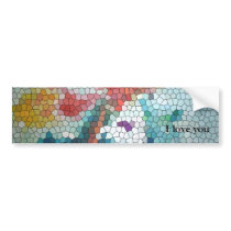 © P Wherrell Stained glass mosaic waterlilies Bumper Sticker