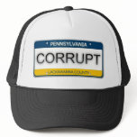 PA Lackawanna Co. Lisence Plate "Corrupt" Mesh Hats