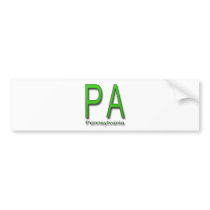PA Pennsylvania  green Bumper Sticker