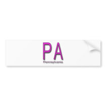 PA Pennsylvania  magenta Bumper Sticker