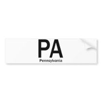 PA Pennsylvania  plain black Bumper Sticker