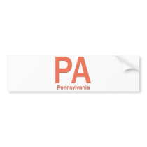 PA Pennsylvania  plain orange Bumper Sticker