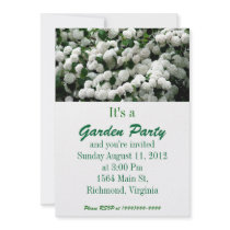 Pa White Snowball Bush Garden Party Invitation