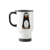 Pablo the Pensive Penguin Travel Mug by BawlingBunny Pablo the Pensive Penguin Travel Mug