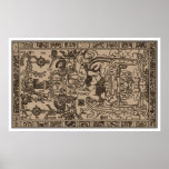 Pacal's Sarcophagus - Ancient Mayan Carving Poster
