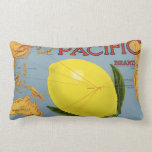 Pacific Citrus Lemon Vintage Fruit Crate Label Art Pillows