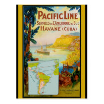 Pacific Line Vintage Travel Postcards