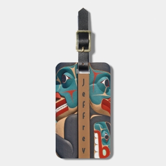 Pacific Northwest Totem Design Luggage Tags