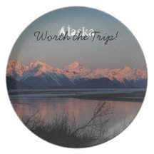 Pacific Sunset; Alaska Souvenir Party Plate