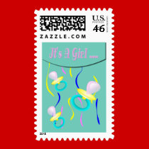 Pacifier It's A Girl postage