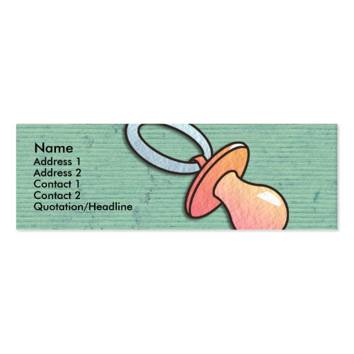 Pacifier Skinny Profile Cards Business Card