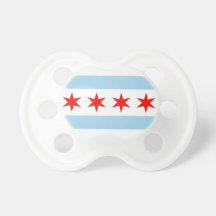 Pacifier with flag of Chicago, Illinois, U.S.A.