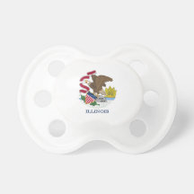 Pacifier with flag of Illinois, U.S.A.