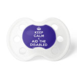 [Crown] keep calm & aid the disabled  Pacifiers