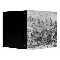 Pack Train of Llamas Laden with Silver 3 Ring Binder