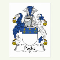 Packe Family Crest Postcard