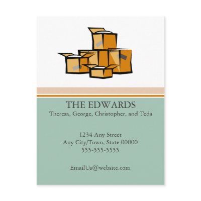 Packed Up Moving Announcement Post Card by bwmedia