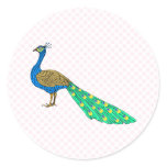 Packer Peacock Round Stickers