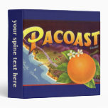 Pacoast Oranges, Vintage Fruit Crate Label Art 3 Ring Binders