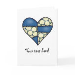 Padded Heart  Blue Card