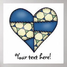 Padded Heart  Blue Posters