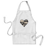 Padded Quilted Stitched Heart  Brown Aprons