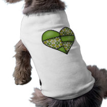 Padded Quilted Stitched Heart Green-09 Dog Clothes