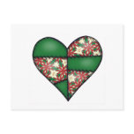 Padded Quilted Stitched Heart Green-12 Postcards