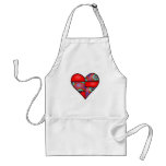 Padded Quilted Stitched Heart  Red - 01 Aprons