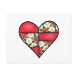Padded Quilted Stitched Heart Red-04 Post Cards