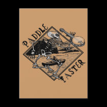 Paddle Faster Skeleton Canoe postcards