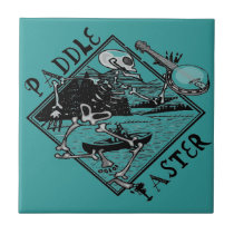 Paddle Faster Skeleton Canoe tiles
