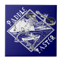 Paddle Faster Skeleton Canoe tiles