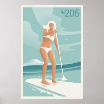 Paddleboarding Lake Washington Print