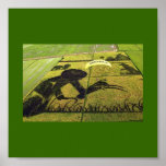 Paddy Rice Art Green Peace In Japan posters