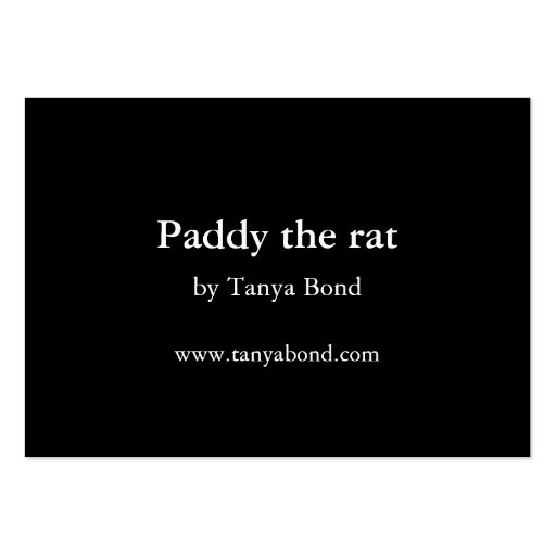 Paddy the rat ACEO prints Business Card Templates (back side)