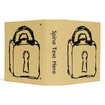 Padlock. Top Secret or Security Icon. Vinyl Binder